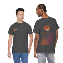 Laden Sie das Bild in den Galerie-Viewer, UX Festival 2026 Unisex Supporter T-Shirt (Keywords Dark)