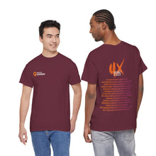 Laden Sie das Bild in den Galerie-Viewer, UX Festival 2026 Unisex Supporter T-Shirt (Keywords Dark)