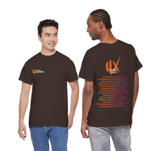 Laden Sie das Bild in den Galerie-Viewer, UX Festival 2026 Unisex Supporter T-Shirt (Keywords Dark)