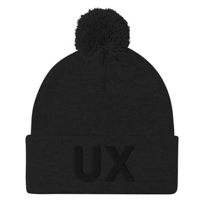 Bommelmütze UX - schwarz/schwarz grau
