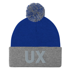 Bommelmütze UX - grau/blau grau